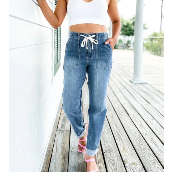 Judy Blue  Medium Wash Pull On Joggers - Picture 8 of 15